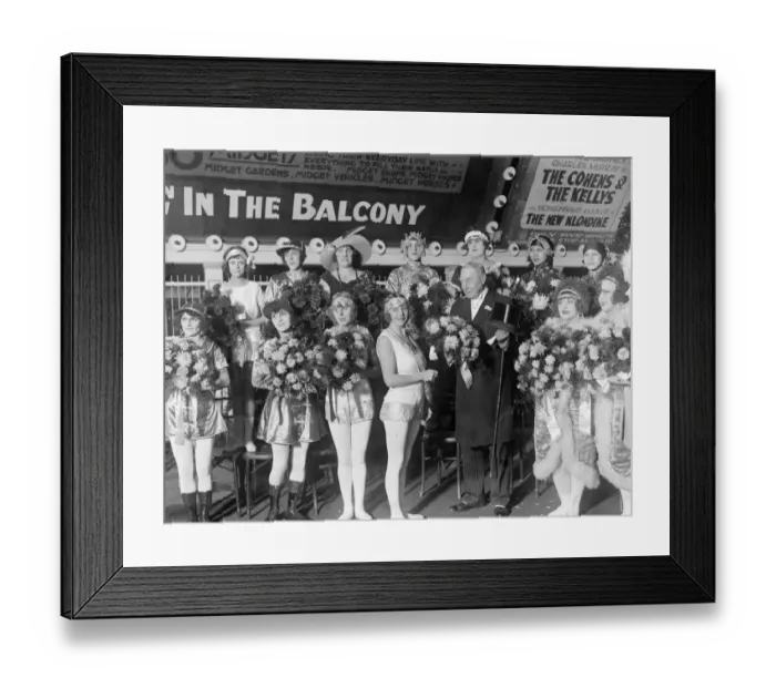 Framed Print : Olympia Circus opens. Earl of Lonsdale being greeted by lady Circus artistes. 20 Framed Print : Olympia Circus opens. Earl of Lonsdale being greeted by lady Circus artistes. 20