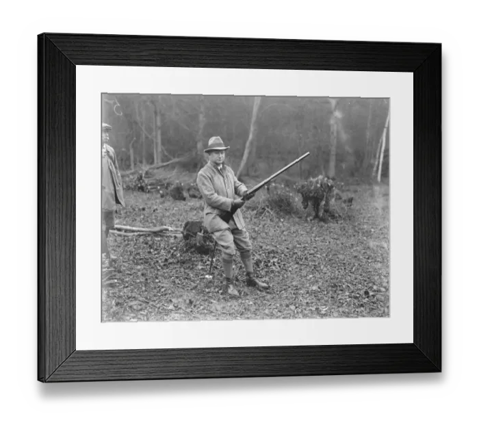 Framed Print : Colonel Grant Mordens shooting party at Heatherden Hall, Iver Heath, Buckinghamshire Framed Print : Colonel Grant Mordens shooting party at Heatherden Hall, Iver Heath, Buckinghamshire