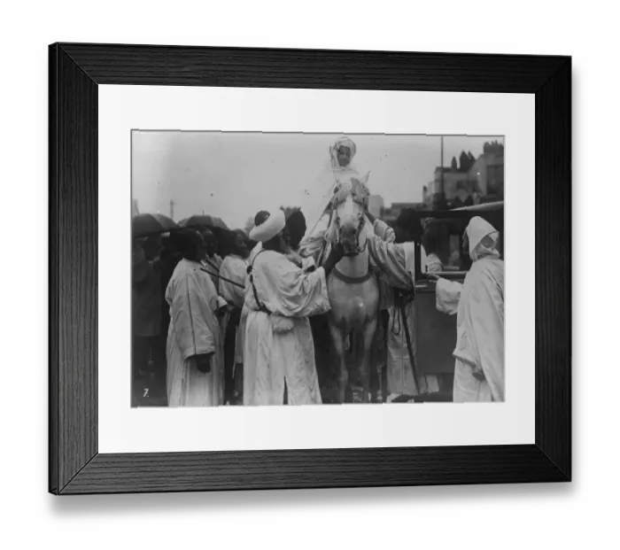 Framed Print : Setting out for his sunburnt southern capital. The young Sultan of Morocco, photographed Framed Print : Setting out for his sunburnt southern capital. The young Sultan of Morocco, photographed