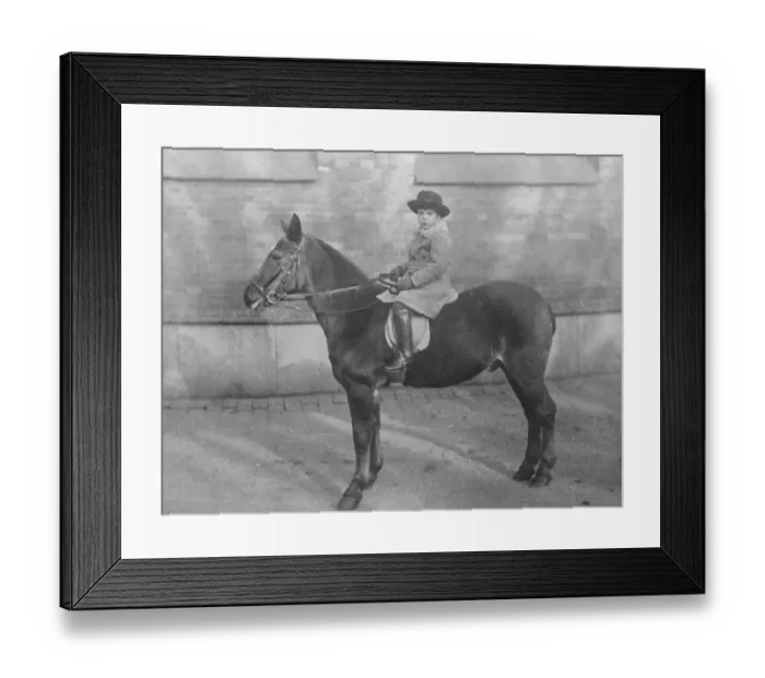 Framed Print : Swedish Crown Prince Little Son Learns Riding Prince Carl Johan the Swedish Crown