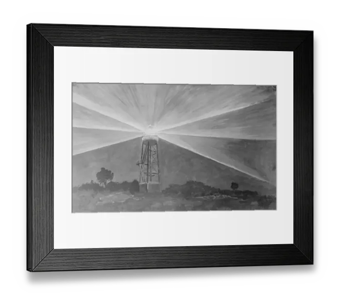 Framed Print : Aerial Lighthouse from original drawing by Mr A G Watson, the gas accumulator Co Framed Print : Aerial Lighthouse from original drawing by Mr A G Watson, the gas accumulator Co