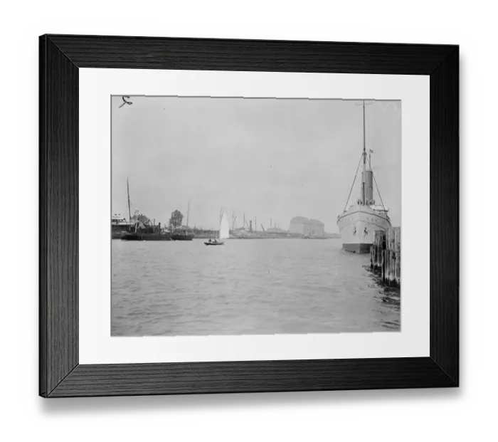Framed Print : Dantzig, Poland The Vistula near the harbour entrance 24 October 1921 Framed Print : Dantzig, Poland The Vistula near the harbour entrance 24 October 1921