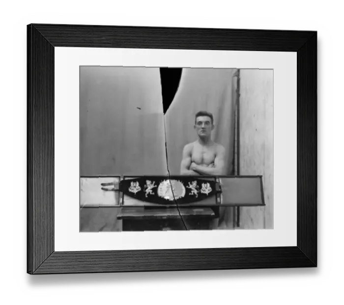 Framed Print : Elky Clark, posed with belt 1924 Framed Print : Elky Clark, posed with belt 1924