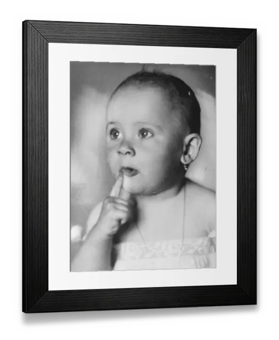 Framed Print : Maria Kulka, the seven month old baby, who won an action brought by her father
