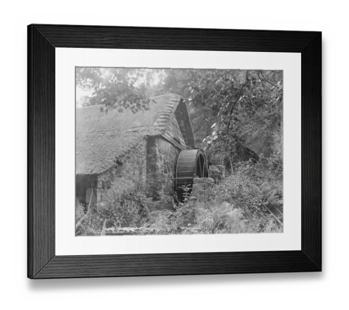 Framed Print : Chagford Old Mill, Devon, showing the water wheel. June 1929