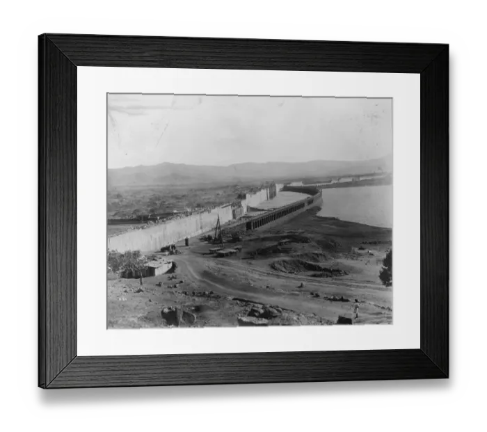 Framed Print : The new Lloyd Dam inspected by Sir William Birdwood. 17 May 1926 Framed Print : The new Lloyd Dam inspected by Sir William Birdwood. 17 May 1926