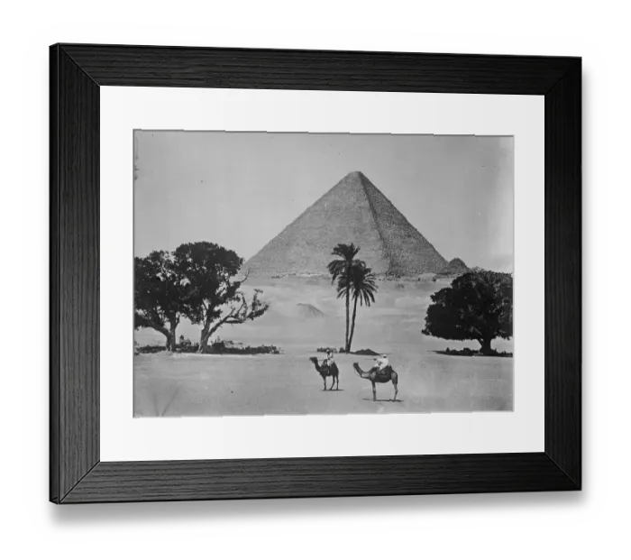 Framed Print : Giant pyramid as a sundial. The pyramid of Cheops. 31 January 1929