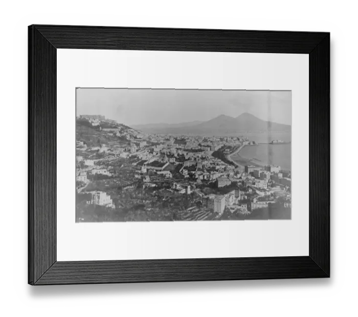 Framed Print : A general view of the city of Naples showing Vesuvius in the background. 26 October Framed Print : A general view of the city of Naples showing Vesuvius in the background. 26 October