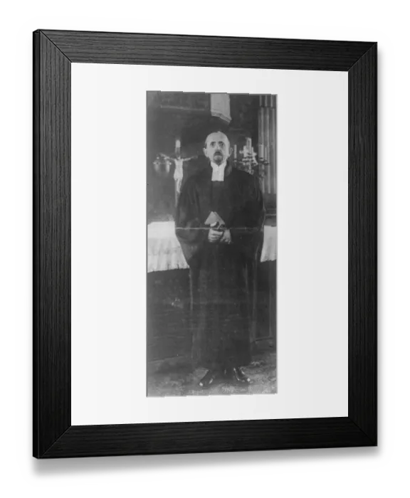 Framed Print : Ruhrs mining parson. The Rev Hans Breitung, a well known Essen clergyman, who