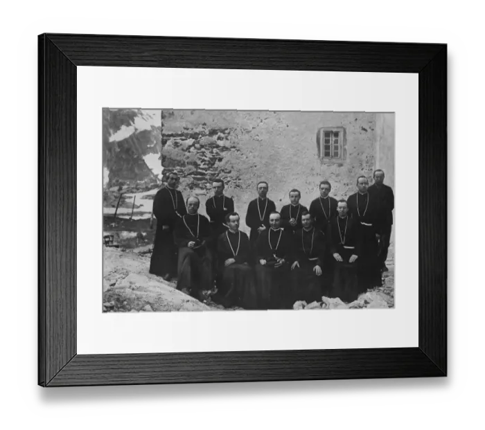 Framed Print : The staff of monks at the famous great St Bernard monastery. 1 August 1920 Framed Print : The staff of monks at the famous great St Bernard monastery. 1 August 1920