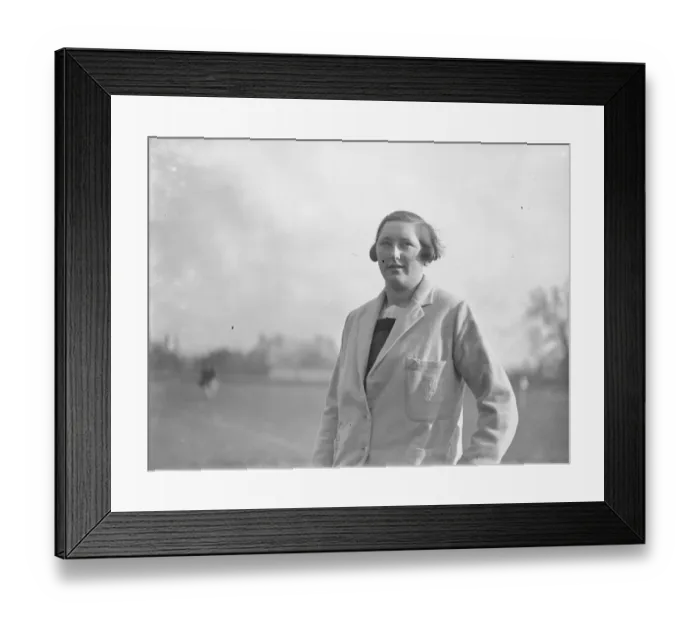 Framed Print : Inter - varsity womens hockey at Cambridge. Miss Eileen Arnold ( Cambridge Captain Framed Print : Inter - varsity womens hockey at Cambridge. Miss Eileen Arnold ( Cambridge Captain
