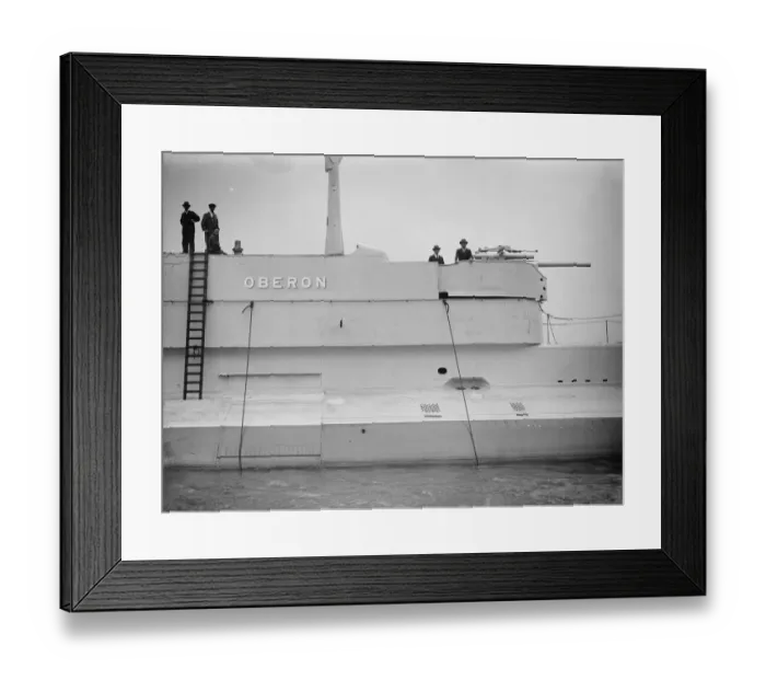 Framed Print : First British submarine with a name, newest type of vessel launched at Chatham Framed Print : First British submarine with a name, newest type of vessel launched at Chatham