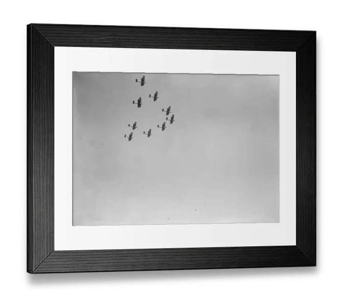 Framed Print : The RAF Display at Hendon 9 Hawker Demon fighter aircraft flying in tight formation