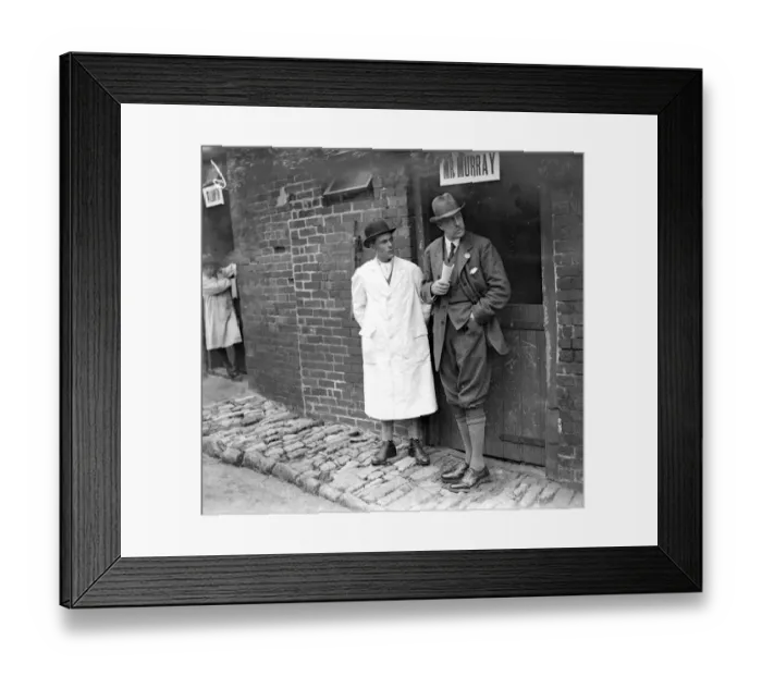 Framed Print : Basset Hounds show at The White Lion Hotel, Banbury. Col Burns Hartopp (right). 14 Framed Print : Basset Hounds show at The White Lion Hotel, Banbury. Col Burns Hartopp (right). 14