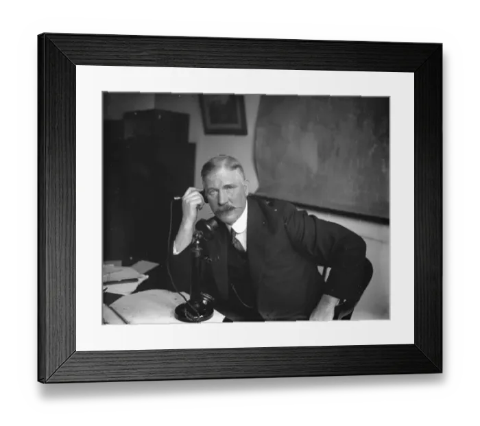 Framed Print : ?5 a minute London - New York telephone. Mr E H Shaughnessy, OBE, MIEE, Assistant Framed Print : ?5 a minute London - New York telephone. Mr E H Shaughnessy, OBE, MIEE, Assistant