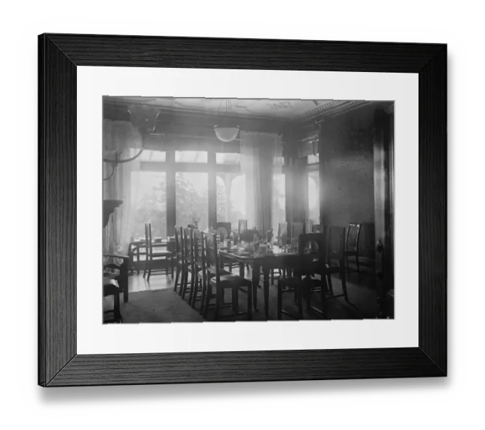 Framed Print : Dining room in Oakhill. 1928