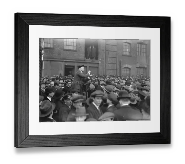 Framed Print : Bishop of London addressed dockers on Tower Hill The Bishop of London addressing Framed Print : Bishop of London addressed dockers on Tower Hill The Bishop of London addressing
