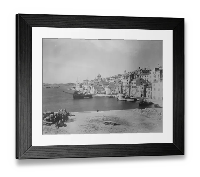 Framed Print : Harbour of Sibenik in Croatia December 1921 Framed Print : Harbour of Sibenik in Croatia December 1921