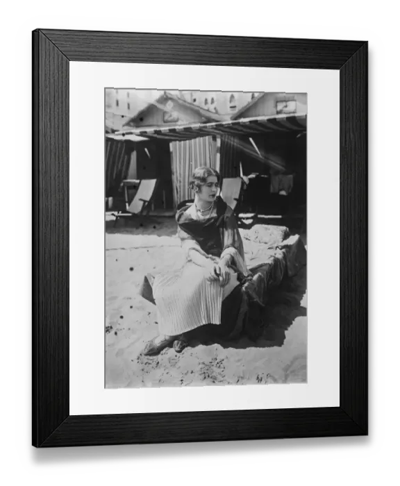 Framed Print : Society at Lido, Venice. Lady Abdy on the famous sands. 7 September 1925 Framed Print : Society at Lido, Venice. Lady Abdy on the famous sands. 7 September 1925