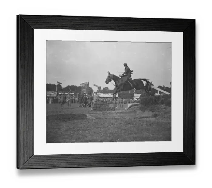 Framed Print : Wiltshire Agricultural Show at Salisbury Miss Glencross clearing the water jump 15 Framed Print : Wiltshire Agricultural Show at Salisbury Miss Glencross clearing the water jump 15