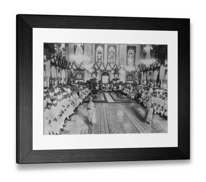 Framed Print : Nautch girls sing and dance at Gaekwar of Barodas jubilee celebration. An interesting