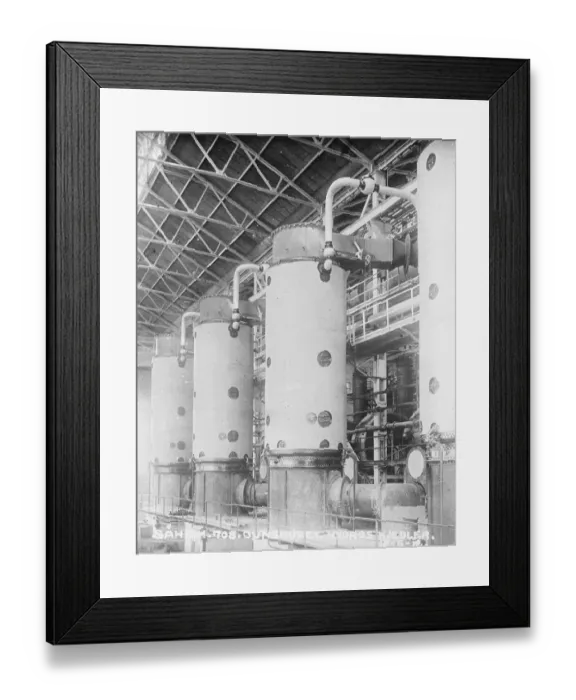 Framed Print : Extracting Nitrogen From the Atmosphere These boilers are remarkable as being heated not by oil