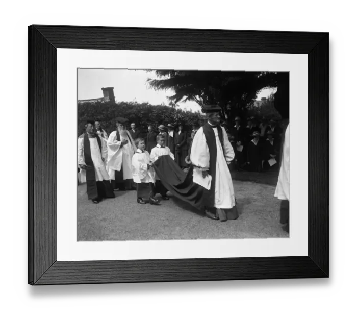 Framed Print : At St Asaph Cathedral, Wales, Dr Edwards going to the cathedral to be enthroned Framed Print : At St Asaph Cathedral, Wales, Dr Edwards going to the cathedral to be enthroned