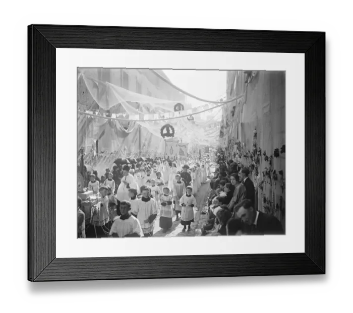 Framed Print : The procession of Our Lady at Boulogne, France. The procession passing through Framed Print : The procession of Our Lady at Boulogne, France. The procession passing through