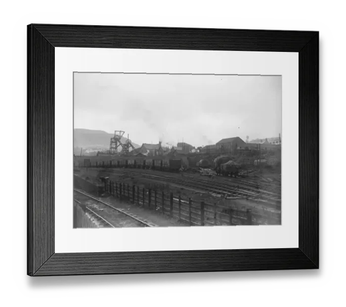 Framed Print : The Coal Crisis South Wales miners in revolt Llwynypia Mens protest strike. Naval Colliery