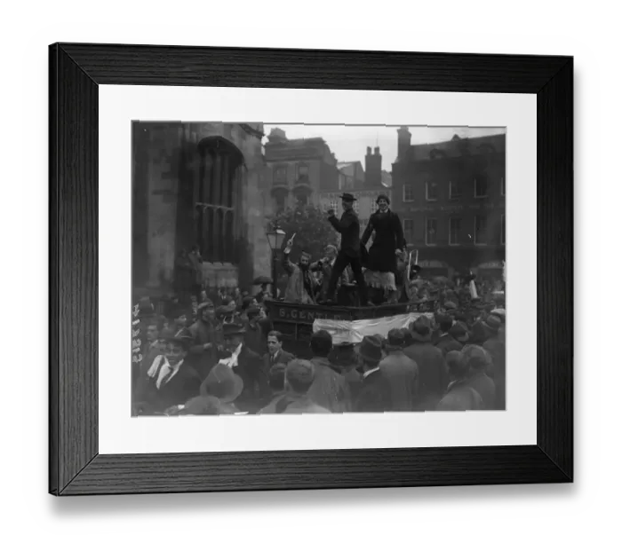 Framed Print : A Rag at Cambridge University following the voting on the question of admitting