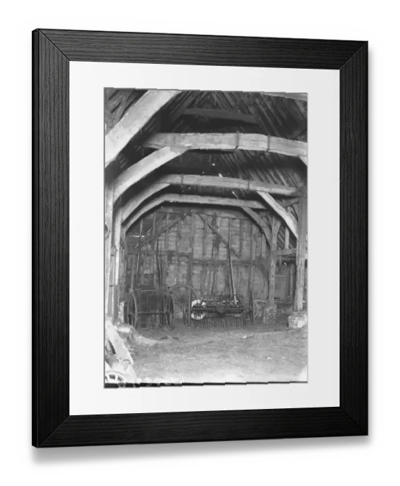 Framed Print : An old barn at Stonehall Farm, Oxted, Surrey, to be demolished and the materials Framed Print : An old barn at Stonehall Farm, Oxted, Surrey, to be demolished and the materials