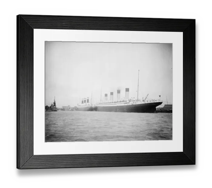 Framed Print : Olympic ( right ) and Levaithan. 28 September 1923 Framed Print : Olympic ( right ) and Levaithan. 28 September 1923