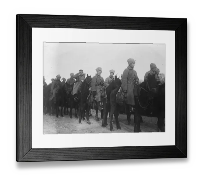 Framed Print : Bolshhevik cavalrymen in a street in Petrograd, Russia 9 August 1920