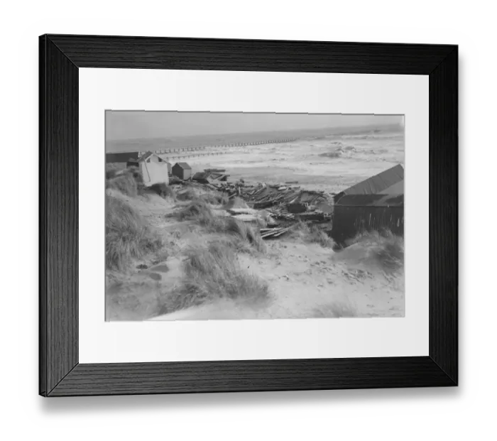 Framed Print : The wreckage of bathing huts at Littlehampton after the Great Storm. 1925 Framed Print : The wreckage of bathing huts at Littlehampton after the Great Storm. 1925