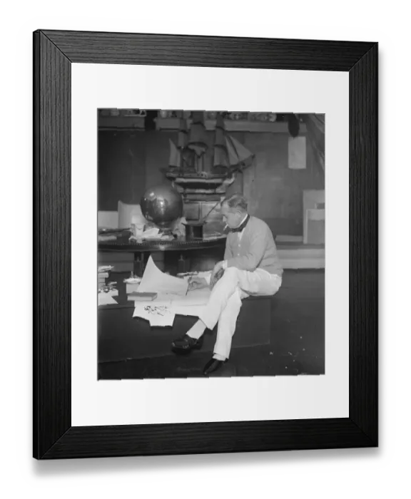 Framed Print : Dr William Nicholson, the painter designing costumes for Polly sequel to