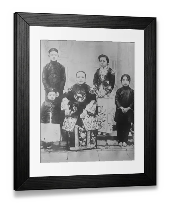 Framed Print : Wife and Children of Chinas New President MME Li Yuan Hung, wife of China s
