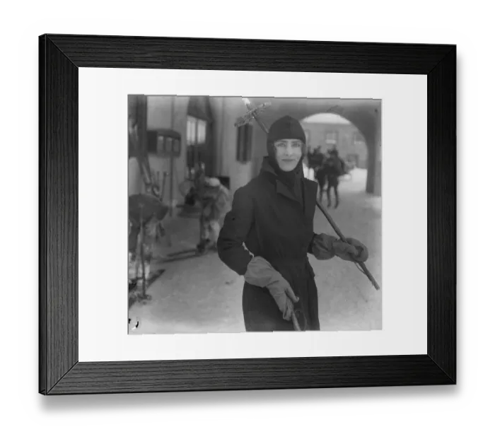 Framed Print : Society in Switzerland. Lady Plunkett at St Moritz. 8 January 1923 Framed Print : Society in Switzerland. Lady Plunkett at St Moritz. 8 January 1923