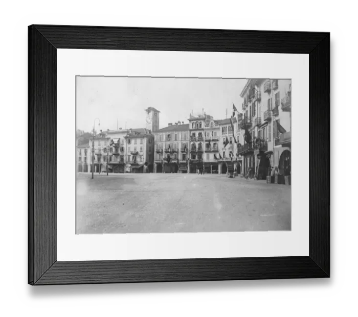 Framed Print : Locarno in the Swiss canton of Ticino. The square 1925 Framed Print : Locarno in the Swiss canton of Ticino. The square 1925