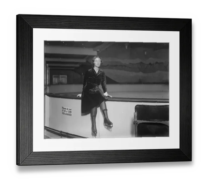 Framed Print : Titled skating instructress. Lady Joan Amherst photographed at Hammersmith Icedrome Framed Print : Titled skating instructress. Lady Joan Amherst photographed at Hammersmith Icedrome