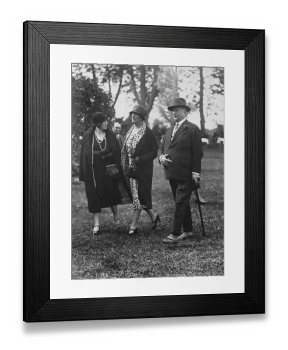 Framed Print : The Spanish Ascot. General Primo de Rivera with his fiancee, Senorita Nini Castellanos