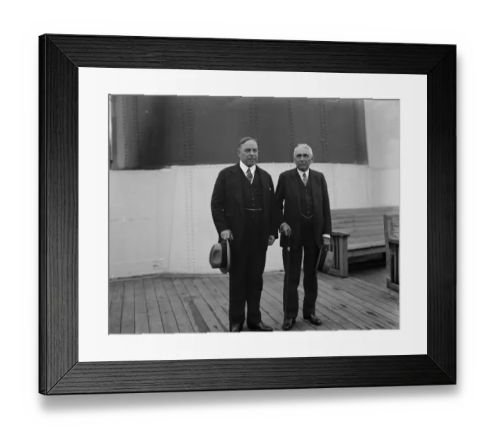 Framed Print : Frank B Kellogg and Canadian Premier at Plymouth on way to Paris for Peace Pact Framed Print : Frank B Kellogg and Canadian Premier at Plymouth on way to Paris for Peace Pact