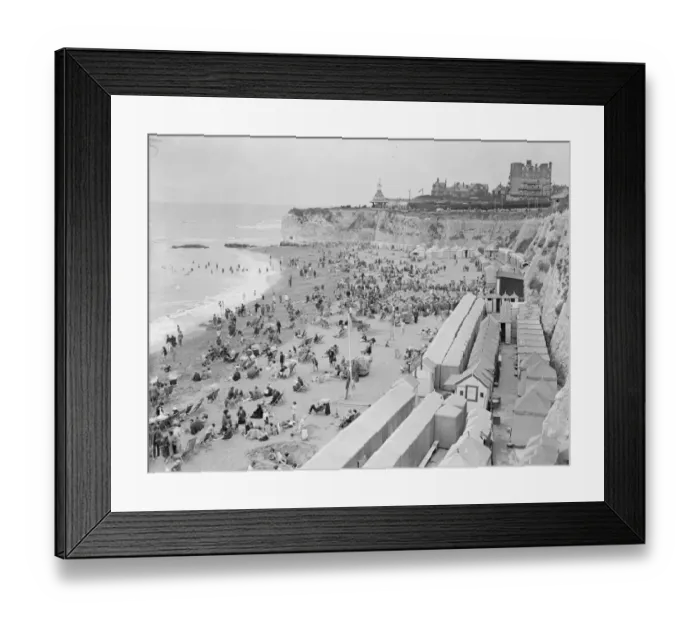 Framed Print : The beach and cliffs at Broadstairs in Kent. 1925 Framed Print : The beach and cliffs at Broadstairs in Kent. 1925
