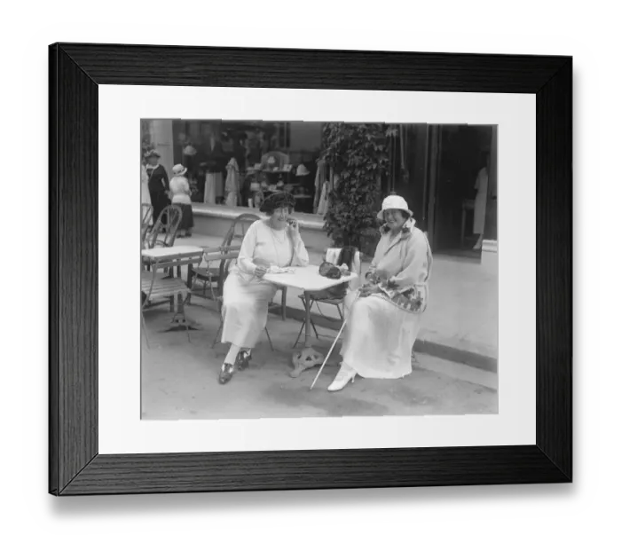 Framed Print : Society at Deauville, France Lady Torrington ( right ) and Mrs Walker outside Framed Print : Society at Deauville, France Lady Torrington ( right ) and Mrs Walker outside