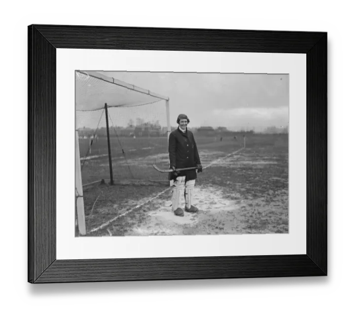 Framed Print : Womens Hockey at Merton Abbey. Miss Winifred Brown ( of Leicester ), captain Framed Print : Womens Hockey at Merton Abbey. Miss Winifred Brown ( of Leicester ), captain