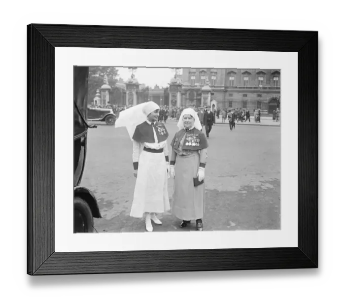 Framed Print : King holds investiture at Buckingham Palace. Matron in Chief Florence Hodgins Framed Print : King holds investiture at Buckingham Palace. Matron in Chief Florence Hodgins