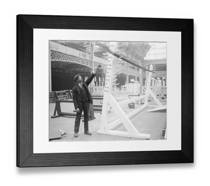 Framed Print : Preparing for the International Horse Show at Olympia One of the workmen preparing Framed Print : Preparing for the International Horse Show at Olympia One of the workmen preparing