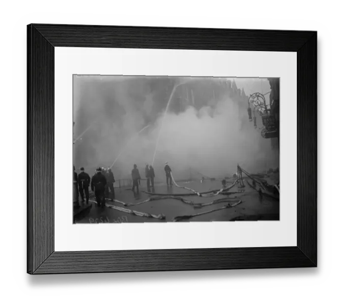 Framed Print : The Bloomsbury gas explosion. Firemen at work. 20 December 1928