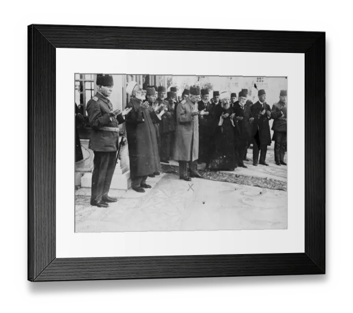Framed Print : Constantinople. The Sultan of Turkey at prayer at the weekly celebration at Selamlik
