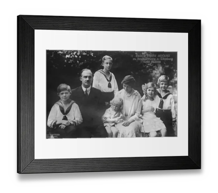 Framed Print : Kaisers only daughter with her husband and children. From left to right Framed Print : Kaisers only daughter with her husband and children. From left to right