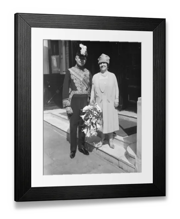Framed Print : Wedding. The marriage of Sir G Strickland and Miss Hulton took place at the church